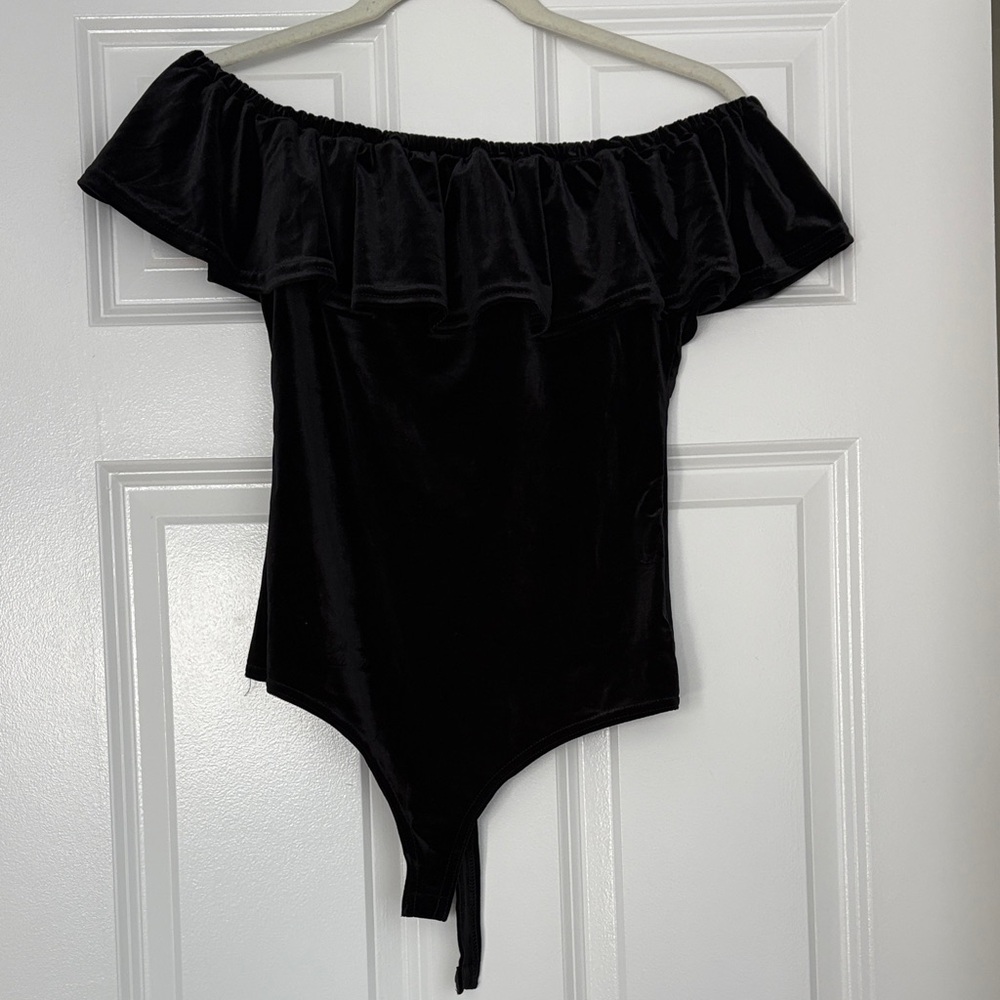 Elegant Black Off-Shoulder Blouse size Medium